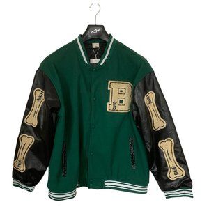 Men's Green Varsity Jacket - Size L - New